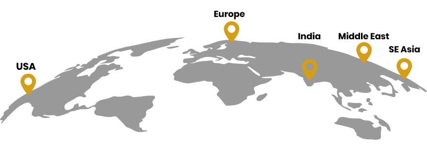 Map showing global network